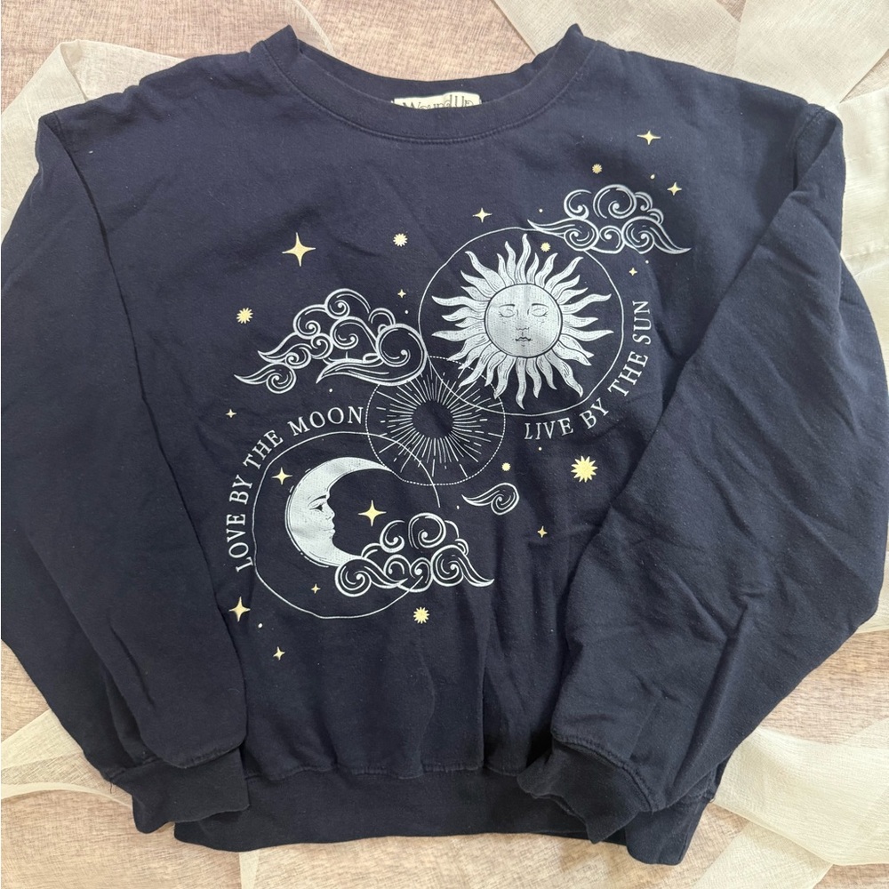 Sun and Moon Navy Crewneck Sweater